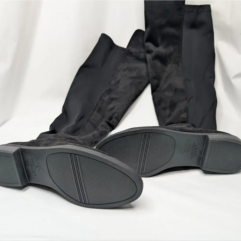 Simply Vera Vera Wang Florence Women's Over The Knee Boots Black Suede